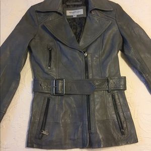Marc NY Leather Jacket in Grey